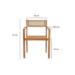 Lot De 2 Chaises NORA De Jardin En Bois D'acacia Et Résine Tressée -Maison Jardin Élégance 2 fauteuils de jardin nora en bois d acacia et cannage coloris naturel 2