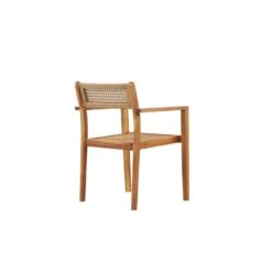 Lot De 2 Chaises NORA De Jardin En Bois D'acacia Et Résine Tressée -Maison Jardin Élégance 2 fauteuils de jardin nora en bois d acacia et cannage coloris naturel 5