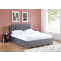 Lit Coffre ANDRE Velours Gris Anthracite 160x200 Sommier Inclus -Maison Jardin Élégance andreco160veant lit coffre 160 velours gris anthracite 2