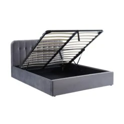 Lit Coffre ANDRE Velours Gris Anthracite 160x200 Sommier Inclus -Maison Jardin Élégance andreco160veant lit coffre 160 velours gris anthracite 7