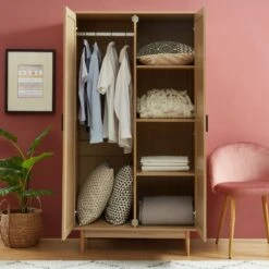 Armoire AMANA Cannage Rotin 2 Portes 90cm -Maison Jardin Élégance armoire amana 1