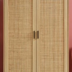 Armoire AMANA Cannage Rotin 2 Portes 90cm -Maison Jardin Élégance armoire amana 2