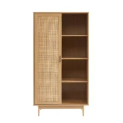 Armoire AMANA Effet Chêne Et Cannage Rotin 1 Porte H170 Cm -Maison Jardin Élégance armoire amana effet chene et cannage rotin 1 porte h170 cm 4