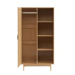 Armoire AMANA Effet Chêne Et Cannage Rotin 1 Porte H170 Cm -Maison Jardin Élégance armoire amana effet chene et cannage rotin 1 porte h170 cm 5