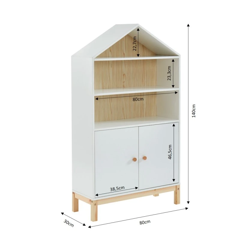 Armoire TINY Blanc 2 Portes 80cm 2 Armoire TINY Blanc 2 Portes 80cm – Image 2