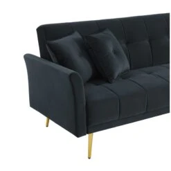 Canapé D'angle AROMA Convertible Velours Noir 5 Places -Maison Jardin Élégance aromaancvvvnr canape 5 places 4