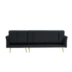 Canapé D'angle AROMA Convertible Velours Noir 5 Places -Maison Jardin Élégance aromaancvvvnr canape 5 places 5
