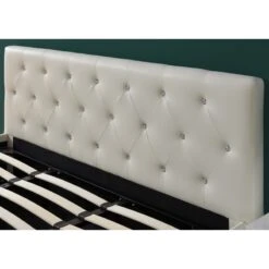 Lit Coffre BAHIA Simili Blanc 180x200 Sommier Inclus -Maison Jardin Élégance bahia lit coffre 180 blanc 1