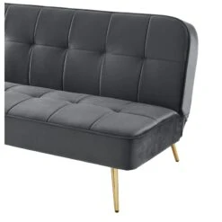 Banquette AROMA Convertible En Velours Anthracite 3 Places -Maison Jardin Élégance banquette aroma en velours anthracite 3 places convertible 5