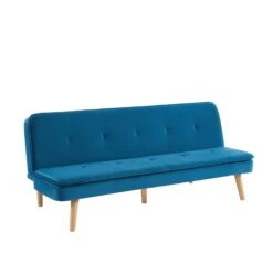 Banquette ELIO Convertible Velours Bleu 3 Places -Maison Jardin Élégance banquette elio convertible velours bleu 3 places 2
