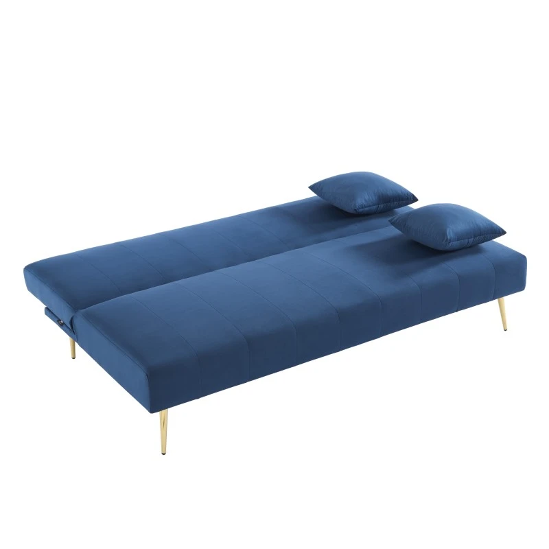 Banquette LINA Convertible Velours Bleu 3 Places 4 Banquette LINA Convertible Velours Bleu 3 Places – Image 4