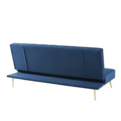 Banquette LINA Convertible Velours Bleu 3 Places 12 Banquette LINA Convertible Velours Bleu 3 Places -Maison Jardin Élégance banquette lina convertible velours bleu nuit 3 places 4