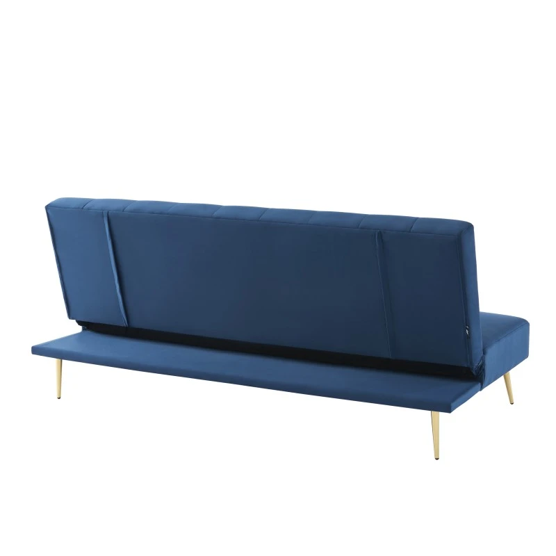 Banquette LINA Convertible Velours Bleu 3 Places 5 Banquette LINA Convertible Velours Bleu 3 Places – Image 5