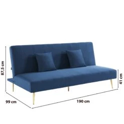 Banquette LINA Convertible Velours Bleu 3 Places 14 Banquette LINA Convertible Velours Bleu 3 Places -Maison Jardin Élégance banquette lina convertible velours bleu nuit 3 places 6