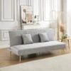 Banquette LINA Convertible Velours Gris Clair 3 Places