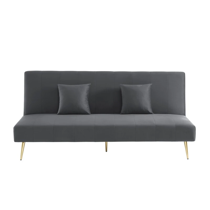 Banquette LINA Convertible Velours Gris Souris 3 Places 2 Banquette LINA Convertible Velours Gris Souris 3 Places – Image 2