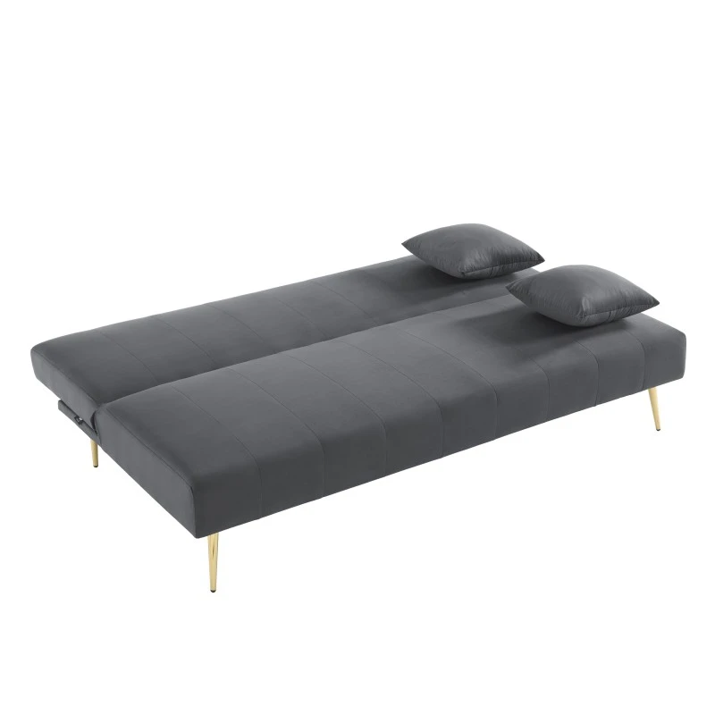 Banquette LINA Convertible Velours Gris Souris 3 Places 4 Banquette LINA Convertible Velours Gris Souris 3 Places – Image 4