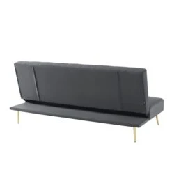 Banquette LINA Convertible Velours Gris Souris 3 Places 12 Banquette LINA Convertible Velours Gris Souris 3 Places -Maison Jardin Élégance banquette lina convertible velours gris souris 3 places 4