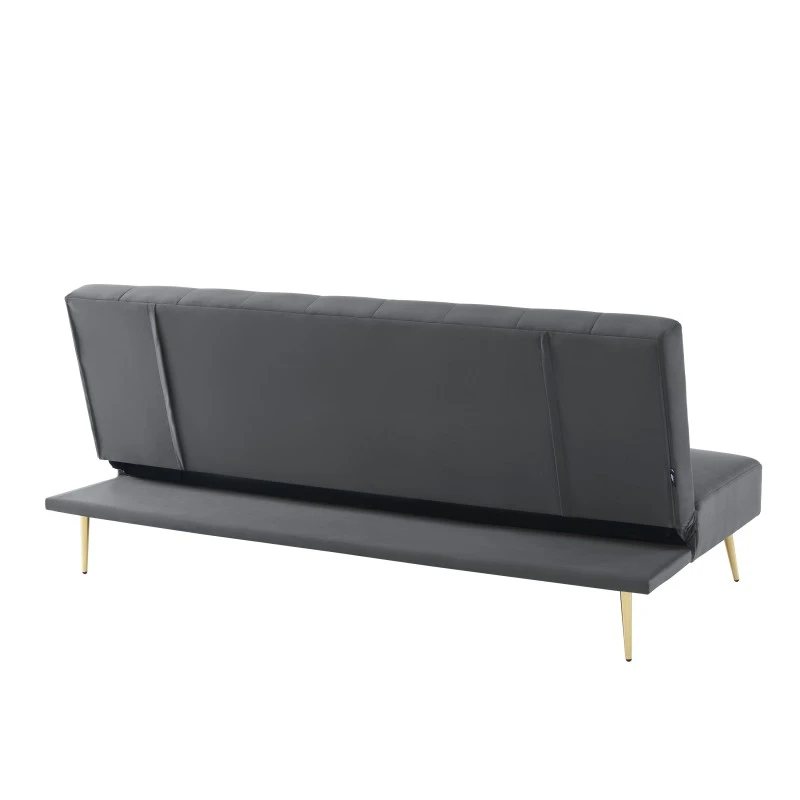 Banquette LINA Convertible Velours Gris Souris 3 Places 5 Banquette LINA Convertible Velours Gris Souris 3 Places – Image 5