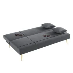 Banquette LINA Convertible Velours Gris Souris 3 Places 15 Banquette LINA Convertible Velours Gris Souris 3 Places -Maison Jardin Élégance banquette lina convertible velours gris souris 3 places 7