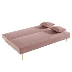 Banquette LINA Convertible Velours Rose Poudré 3 Places 11 Banquette LINA Convertible Velours Rose Poudré 3 Places -Maison Jardin Élégance banquette lina convertible velours rose poudre 3 places 3