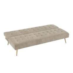 Banquette NINO Convertible Velours Côtelé Beige -Maison Jardin Élégance banquette nino convertible velours cotele beige 3