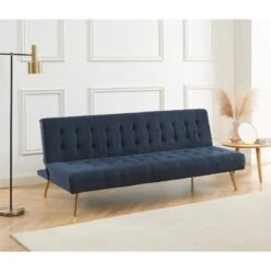 Banquette NINO Convertible Velours Côtelé Bleu Foncé