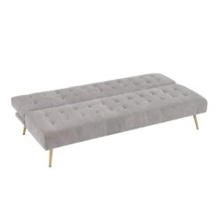 Banquette NINO Convertible Velours Côtelé Gris Clair 9 Banquette NINO Convertible Velours Côtelé Gris Clair -Maison Jardin Élégance banquette nino convertible velours cotele grege 3