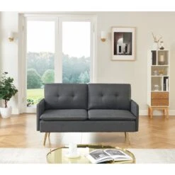 Canapé Droit ADAM Fixe Tissu Anthracite
