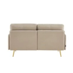 Canapé Droit ADAM Fixe Tissu Grège -Maison Jardin Élégance canape adam tissu grege pied en metal dore 2 pl 3