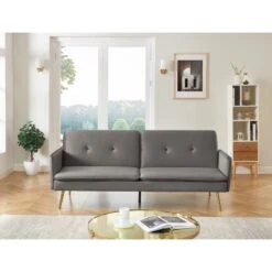 Canapé Droit ADAM Convertible Velours Anthracite