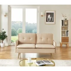 Canapé Droit ADAM Fixe Velours Beige