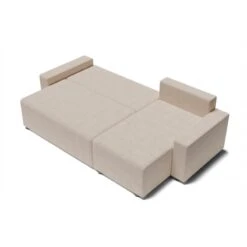 Canapé D'angle ALMA Convertible Tissu Beige 4 Places -Maison Jardin Élégance canape angle alma convertible tissu beige 4 places 3