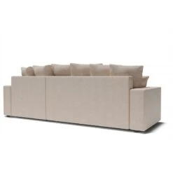 Canapé D'angle ALMA Convertible Tissu Beige 4 Places -Maison Jardin Élégance canape angle alma convertible tissu beige 4 places 5