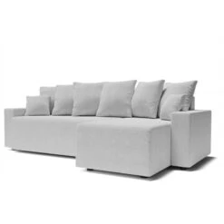 Canapé D'angle ALMA Convertible Tissu Gris 4 Places -Maison Jardin Élégance canape angle alma convertible tissu gris 4 places 2