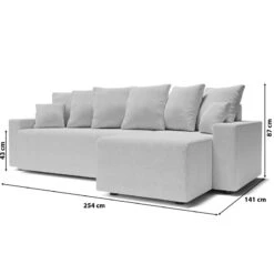 Canapé D'angle ALMA Convertible Tissu Gris 4 Places -Maison Jardin Élégance canape angle alma convertible tissu gris 4 places 9