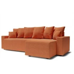 Canapé D'angle ALMA Convertible Tissu Rouille 4 Places -Maison Jardin Élégance canape angle alma convertible tissu rouille 4 places 2