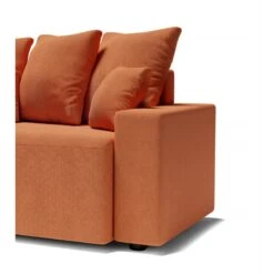 Canapé D'angle ALMA Convertible Tissu Rouille 4 Places -Maison Jardin Élégance canape angle alma convertible tissu rouille 4 places 6