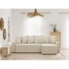 Canapé D'angle ALMA Convertible Velours Côtelé Beige 4 Places