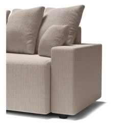 Canapé D'angle ALMA Convertible Velours Côtelé Grège 4 Places -Maison Jardin Élégance canape angle alma convertible velours cotele grege 4 places 6