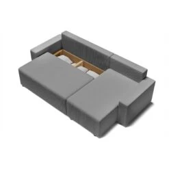 Canapé D'angle ALMA Convertible Velours Côtelé Gris Souris 4 Places -Maison Jardin Élégance canape angle alma convertible velours cotele gris souris 4 places 4