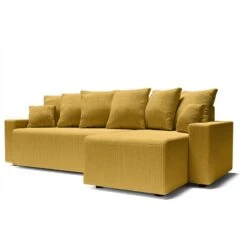 Canapé D'angle ALMA Convertible Velours Côtelé Jaune 4 Places 12 Canapé D'angle ALMA Convertible Velours Côtelé Jaune 4 Places -Maison Jardin Élégance canape angle alma convertible velours cotele jaune 4 places 2