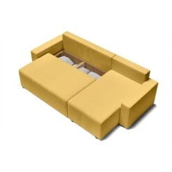 Canapé D'angle ALMA Convertible Velours Côtelé Jaune 4 Places 15 Canapé D'angle ALMA Convertible Velours Côtelé Jaune 4 Places -Maison Jardin Élégance canape angle alma convertible velours cotele jaune 4 places 5