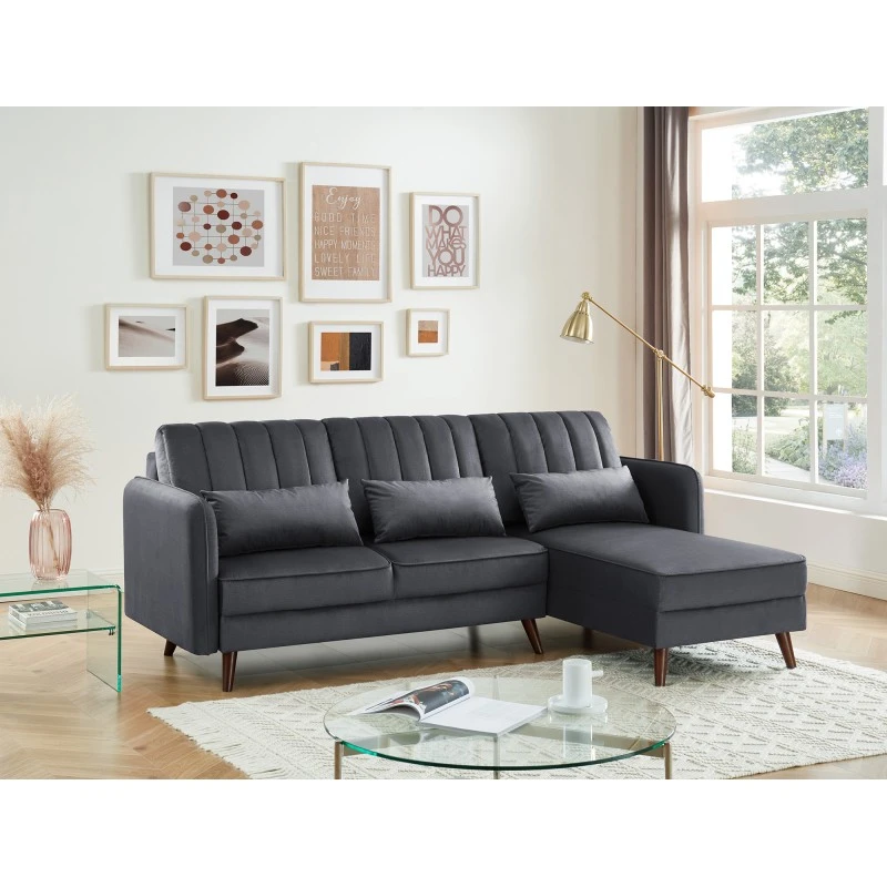 Canapé D'angle IDAHO Tissu Anthracite Fixe 5 Canapé D'angle IDAHO Tissu Anthracite Fixe – Image 5