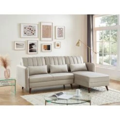 Canapé D'angle IDAHO Tissu Sable Fixe -Maison Jardin Élégance canape angle idaho tissu sable angle fixe 4