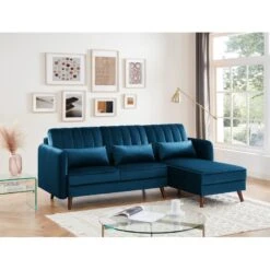 Canapé D'angle IDAHO En Velours Bleu Fixe 11 Canapé D'angle IDAHO En Velours Bleu Fixe -Maison Jardin Élégance canape angle idaho velours bleu angle fixe 5