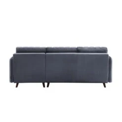 Canapé D'angle IDAHO En Velours Gris Fixe -Maison Jardin Élégance canape angle idaho velours gris angle fixe 3