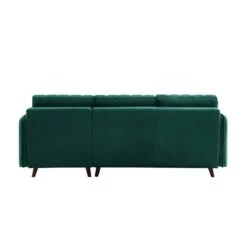 Canapé Angle IDAHO En Velours Vert Fixe -Maison Jardin Élégance canape angle idaho velours vert angle fixe 3