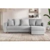 Canapé D'angle KRISTI Convertible Tissu Gris 4 Places
