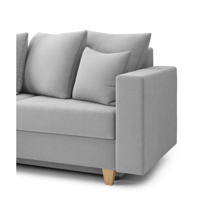 Canapé D'angle KRISTI Convertible Tissu Gris 4 Places 7 Canapé D'angle KRISTI Convertible Tissu Gris 4 Places – Image 7